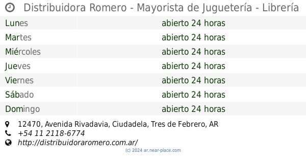 distribuidora romero mayorista de juguetería librería regaleria y navidad ciudadela buenos aires