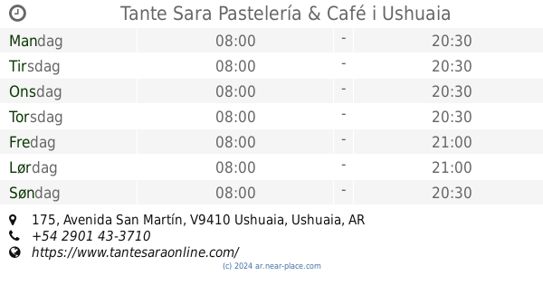 tante sara pastelería café ushuaia åbningstider 175 avenida san